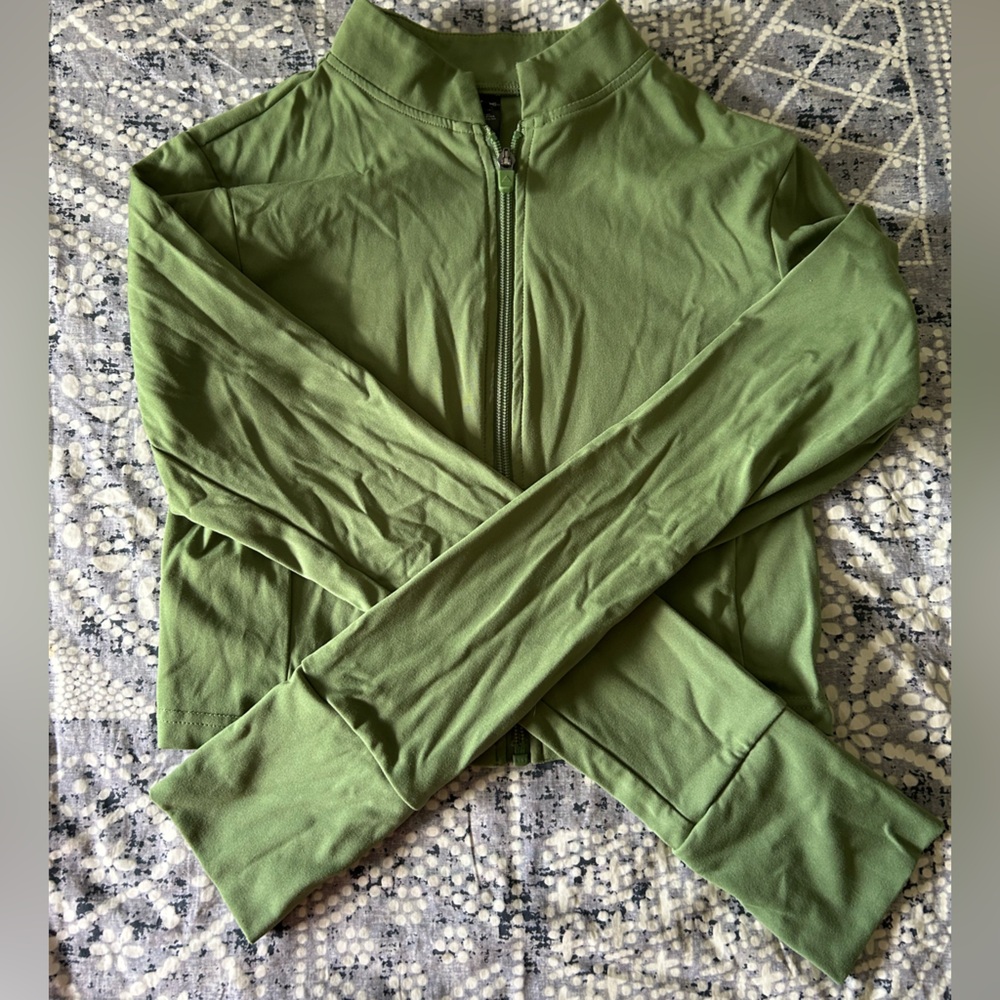Athleta Olive Green Zip-Up Jacket